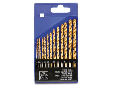 Obrázok produktu pre KRAFTMANN 50813 Súprava vrtákov HSS, titán-nitrované, 13 ks.