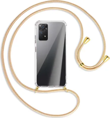 Produktbild von Handykette Backcover-Schutzhülle mit Band (Metall goldfarben) für Xiaomi Redmi Note 11 Pro 4G/5G (EU) - Goldkordel