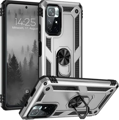 Produktbild von Armor Outdoor Handyhülle für Xiaomi Redmi Note 11 / 11S Handy Panzer Case Cover Schutzhülle Farbe: Silber
