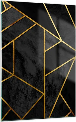 Produktbild von Bilder auf glas - Einteilig - Abstraktion Gold Schwarz - 50x70cm - Glasbilder - Wandbilder - Bilder - zum Aufhängen bereit - Wanddekoration aus Glas - Glas Bilder - Wandbild auf Glas - GPA50x70-4358