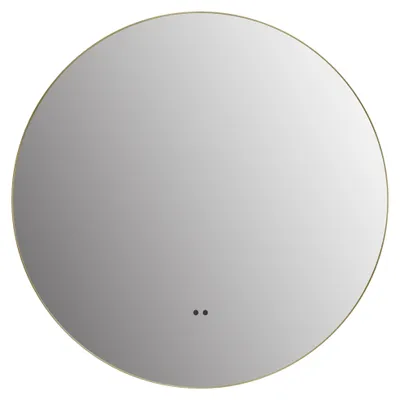 Immagine prodotto di Specchio da bagno con illuminazione rotonda TALOS LED VERONA Shine in oro opaco Ø50 cm - specchio con funzione di sensore per le onde della mano - adatto a locali umidi grazie alla cornice in alluminio
