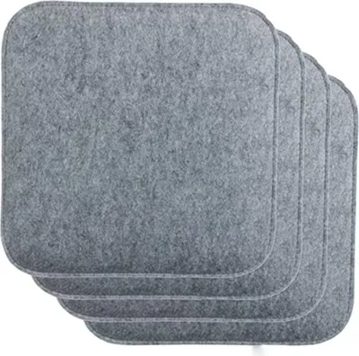 Imagen del producto de INF Juego de 4 Almohadillas de Fieltro para Sillas - Cojines de Espuma Viscoelástica para Cafeterías y Restaurantes Gris