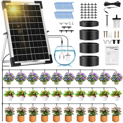 Produktbild von Solar Bewässerungssystem, 30 Topfpflanzen, 30 m Schlauch, 300 Modi, für Garten