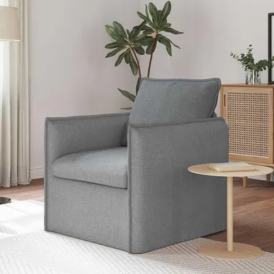 Imagen del producto de Sofá gris claro, 195 x 82 x 85 cm. Tapizado en tela. Ideal para salón, dormitorio, apartamento, sala de estar, oficina