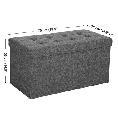 Immagine prodotto di Sgabello SONGMICS, panca, con coperchio incernierato, caricabile fino a 300 kg grigio scuro