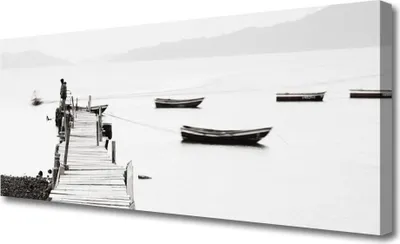 Produktbild von Tulup Leinwand-Bilder 125x50 Wandbild Canvas Kunstdruck Brücke Boote Architektur