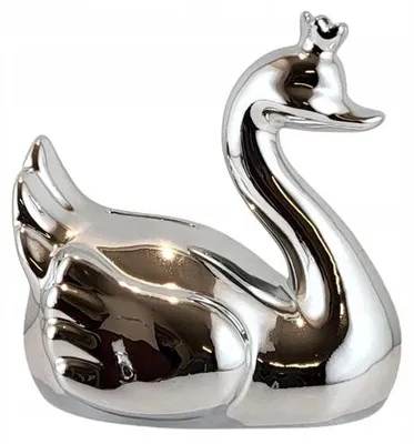 Produktbild von Ewax Keramik-Sparschwein Silber mit Krone 16 cm