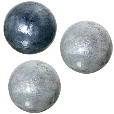 Produktbild von Set mit 3 Perlmuttkugeln in Grautönen, 10 x 10 x 10 cm