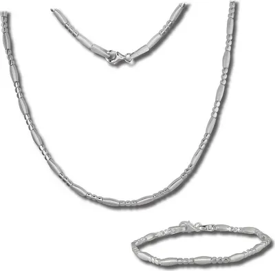 Produktbild von SilberDream Schmuck Set Collier Armband Damen Glamour matt Silber D2SDS443J