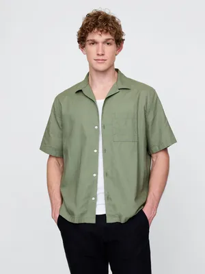 Produktbild von GAP Herren Hemd aus Leinen-Baumwolle, Kurzarm, klassischer Kragen, Größe XL