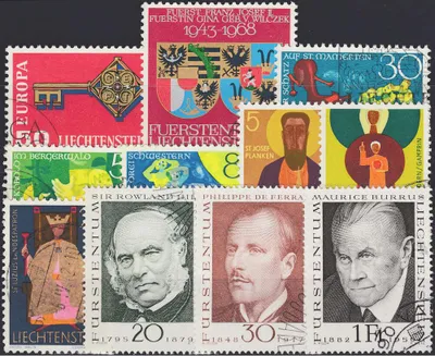Produktbild von Liechtenstein 1968 gestempelt Nr. 495-505