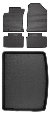 Produktbild von Gummimatten + Kofferraumwanne für Kia Ceed III 2018- (Schrägheck, oberer Ladeboden) – Schwarz, passgenau – Wielganizator SolidPRO
