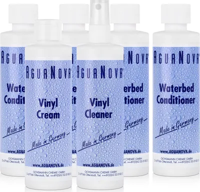 Produktbild von 4x AguaNova Wasserbett Conditioner, 1x Vinyl Cleaner, 1x Vinyl Cream