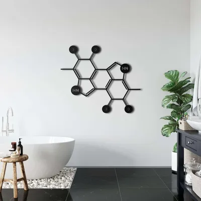Obrázok produktu pre Wallity, elegantné kovové doplnky na stenu, čierna farba, 75 x 62 cm | 100% kov