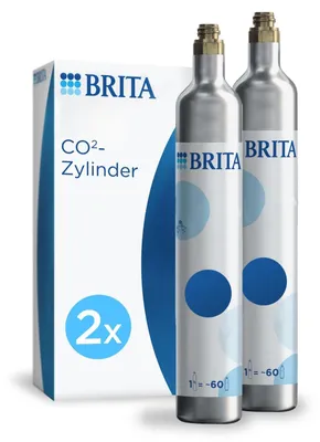 Produktbild von BRITA Universal CO2-Zylinder für Wassersprudler mit Schraubsystem - 2er Pack