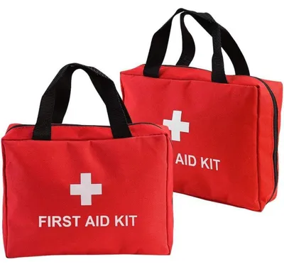 Produktbild von Erste-Hilfe-Tasche Nylon Rot 2er-Pack 23x7x17cm Wasserabweisend