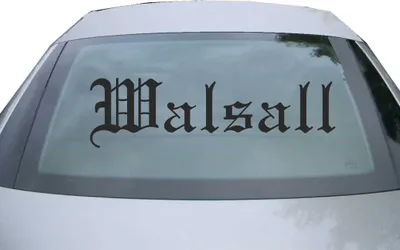 Produktbild von Indigos UG - Aufkleber Heckscheibe & Motorklappe DE6682 - schwarz - 600x171 mm - Walsall - Auto Scheiben Fenster Heckklappe Tuning Racing JDM - Die cut