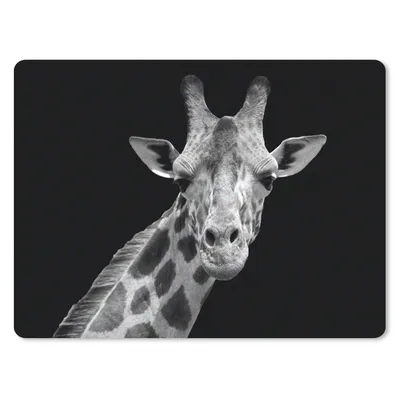 Produktbild von MuchoWow® Mauspad Mousepad Giraffe - Wildtiere - Schwarz - Weiß - Porträt 40x30 cm - Mousepads - Maus Mat - Pad - Mausunterlage - Anti Rutsch