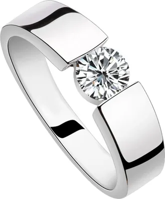 Produktbild von Uni runder Fingerring mit eingelegtem Zirkonia, Hochzeit, Verlobung, Schmuck, Geschenk