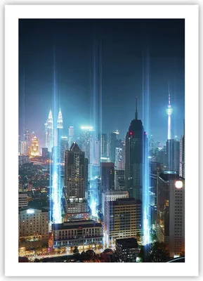 Produktbild von Poster - Poster ohne Rahmen - Stadt Nacht Straße - 50x70 cm - Wand Bild - Wanddeko - Wandbilder - Kunstposter - Wandposter - Bilder - Kunstdruck - Wanddekoration - Wandbild - P2XPA50x70-3903