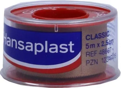 Produktbild von Hansaplast Fixierpflaster Classic, 5 m x 2,5 cm - 1 Rolle - B01MXZ1JOV | Packung (5 m)