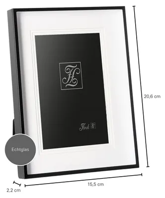 Zdjęcie produktu dla Fink ALEXIS, rama na zdjęcia 10x15 cm, aluminium, szkło, powłoka proszkowa, gładka, czarna, szerokość: 2,8 cm, wysokość: 15,5 cm, głębokość: 20,6 cm, numer produktu: 153010