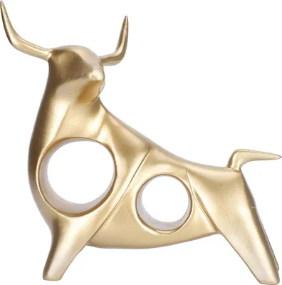Produktbild von Abstrakte Stierskulptur, Tierfiguren, Ornamente, Dekorationsskulpturen, Statue, Rind, Hohlkunstwerk für Zuhause, Geschenk, Büro, Heimdekoration