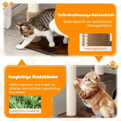 Productafbeelding van Krabpaal - Kattenboom - Kattenhuis - Kattenmeubel - Krabmeubel - 179 cm Hoog