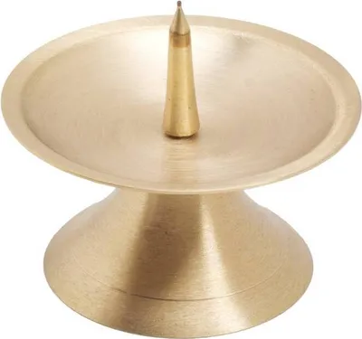 Produktbild von Ø9cm Kerzenteller Dorn 1cm Kerzenhalter Messing Stumpenkerzen Kommunion Deko