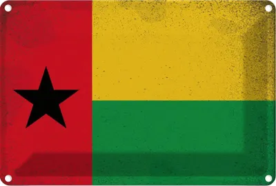 Produktbild von vianmo Blechschild 12x18 cm Guinea-Bissau Guinea Vintage Flagge Fahne Wappen