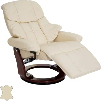 Produktbild von MCA Relaxsessel Windsor 2, Fernsehsessel Sessel, Echtleder 150kg belastbar creme, Walnuss-Optik