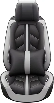 Productafbeelding van Universele autostoelhoeden van Polyurethanleer – Zwart/grijs, complete bescherming voor auto-, SUV- en vrachtwagenstoelen