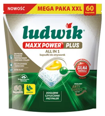 Produktbild von Ludwik Maxx Power Plus Spülmaschinentabs Lemon Zitrone 60 Stück