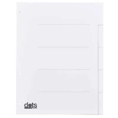 Immagine prodotto di dots 844205-4032-08 5x Ordnerregister DIN A4 Vollformat blanko weiß