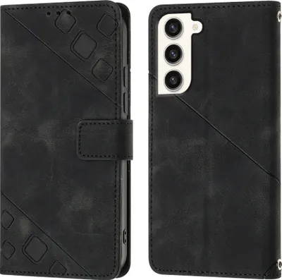 Produktbild von Hülle für Samsung Galaxy S23 Prägung Flip Leder Brieftasche Schutzhülle mit Ständer Schwarz