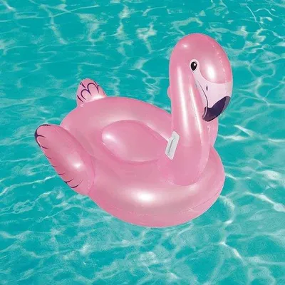 Produktbild von Aufblasbares Rosa Flamingo Schwimmtier 127 cm aus nachhaltigem PVC mit robusten Griffen