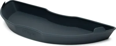 A dark gray silicone steam insert for a kitchen appliance, shown from a slightly elevated side angle on a white background.