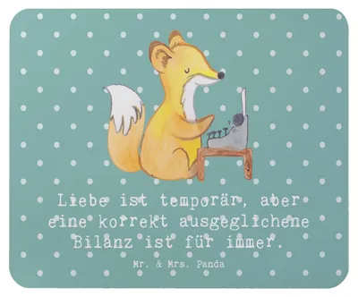Produktbild von Mr. & Mrs. Panda Mousepad Buchhalter Weisheit - Meeresbrise - Geschenk, Mouse Pad, pc mausunterlage, Berufsalltag, Mauspad, Beruf, Liebe, Bilanz, handgefertigte Geschenke