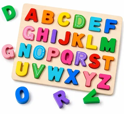 Holzpuzzle mit Buchstaben – Lernspiel für das Alphabet