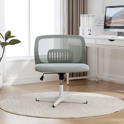 Image de Chaise de bureau ergonomique sans accoudoirs, pivotante à 360° et réglable en hauteur, avec fonction basculante