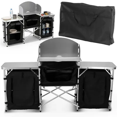 Produktbild von Tragbare Campingküche, zusammenklappbarer Reiseschranmit Tasche, 175 x 40 x 111 cmk