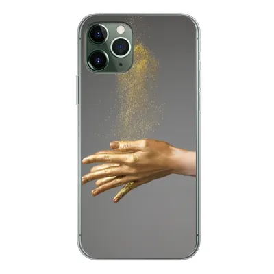 Produktbild von MuchoWow® Handyhülle Schutzhülle Hülle für iPhone 11 Pro Frau mit goldgefärbten Händen und einer Glitzerwolke Silikon Softcase Handy Hülle - Handy
