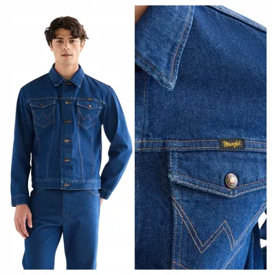 Produktbild von Wrangler | Herren Jeansjacke Cowboy Cut Jacket Prewashed Indigo Regular Fit Blau Baumwolle Gr. L Denim Jacke Übergangsjacke klassisch Freizeit Casual