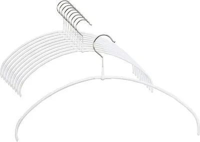 Produktbild von Kleerhanger-Set aus 20 Stück, 40 cm lang, 360° drehbar, antislip, weiß