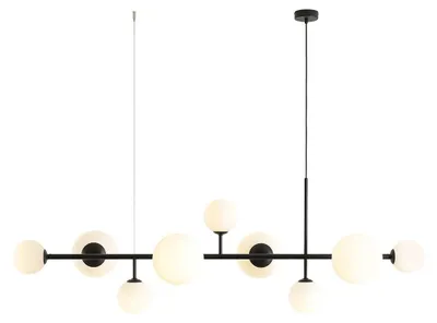 Zdjęcie produktu dla Żyrandol Dione czarno-biały 9xE14x15W szkło wym:200x170x62cm IP20 Aldex