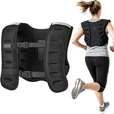 Produktbild von Gewichtsweste – Fitnessweste – Intensiviert das Training – Atmungsaktives Neopren – 5 kg – Schwarz