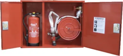 Produktbild von Wandhydrant Typ F DIN 14461-6 Flachschlauch und Feuerlöscherkasten, WA- rechts