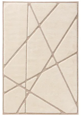 Produktbild von Teppich Elvy Creme/Beige 140x200 cm Wohnzimmer Rechteckig Muster Kurzflor benuta Flauschig Weich