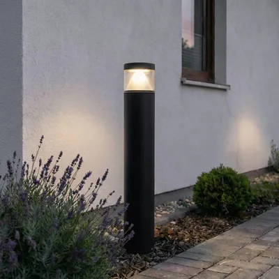 Produktbild von Lucande LED-Pollerlampe Darja, anthrazit, Metall, 100cm,IP54