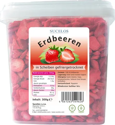 Produktbild von Sucelos Gefriergetrocknete Erdbeeren 300 g – gefriergetrocknete Früchte